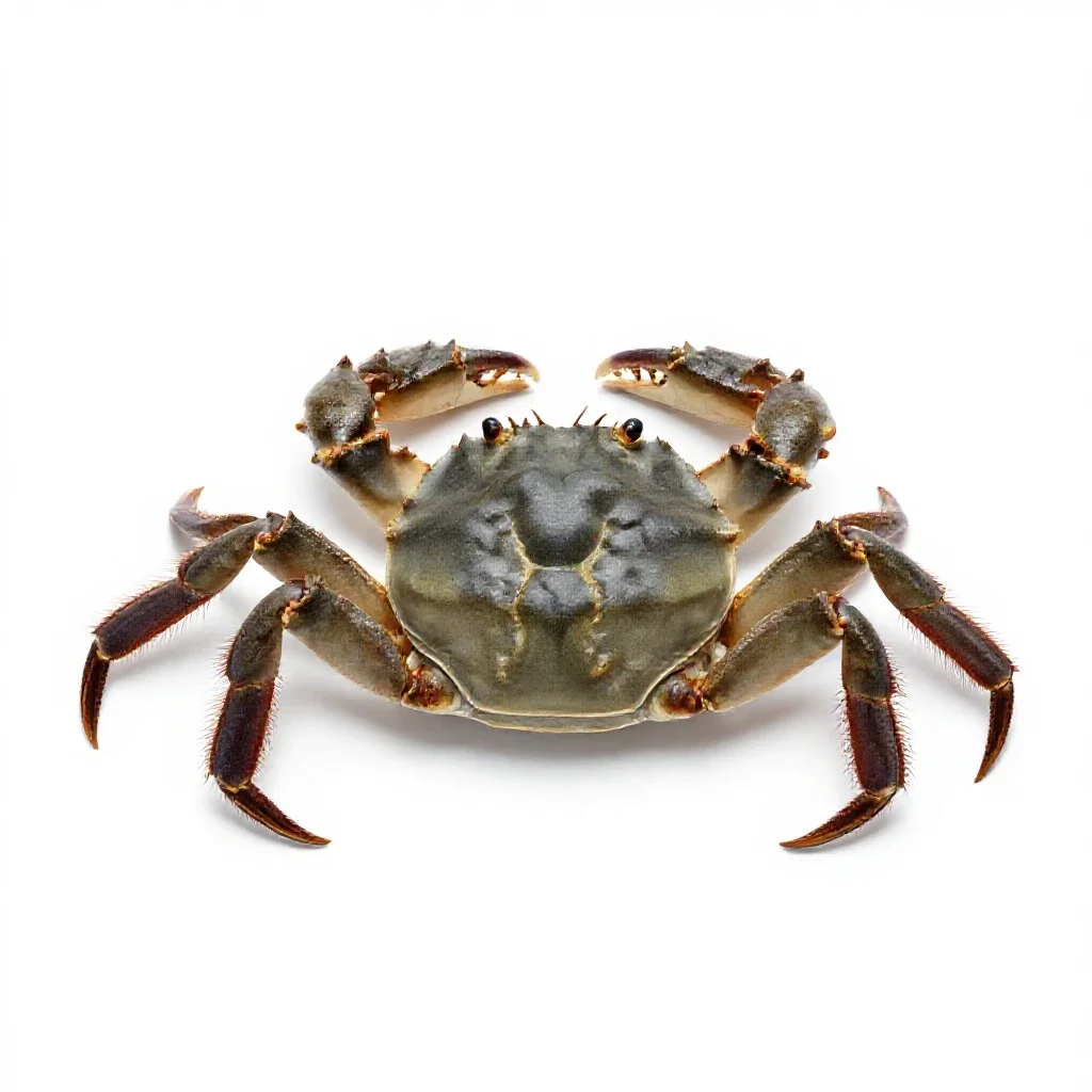 Hard-shell crab isolated on a white background