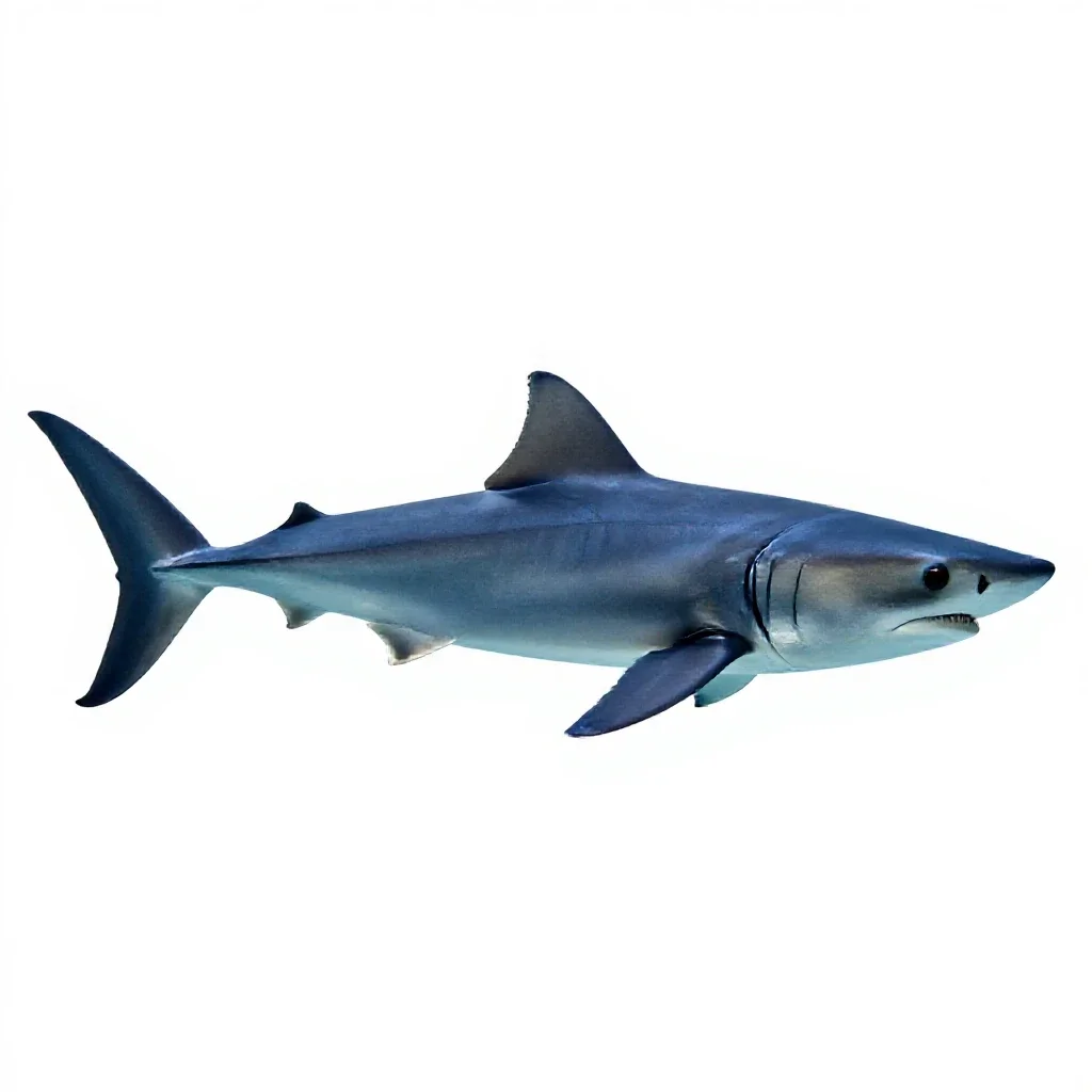 Longfin mako isolated on a white background