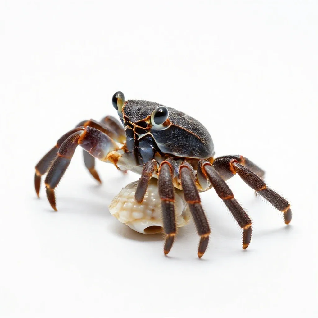 Pea crab isolated on a white background