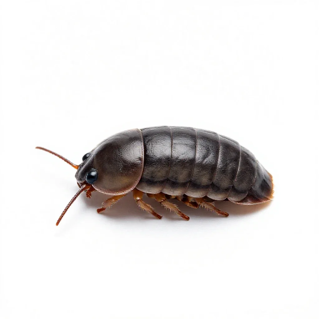 Pill bug isolated on a white background