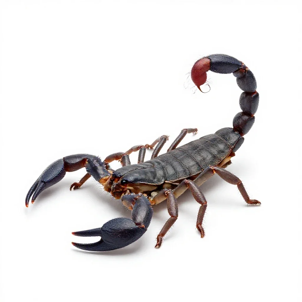 Scorpion shell isolated on a white background