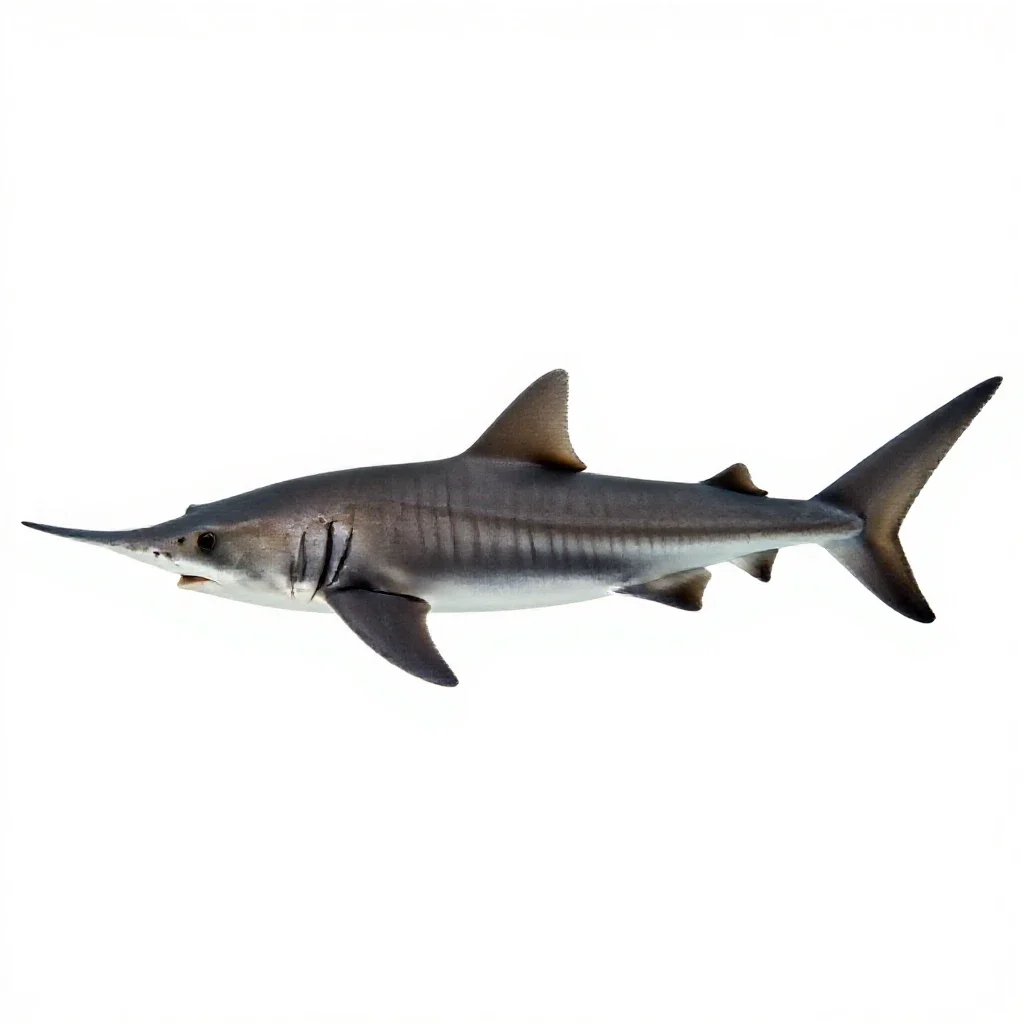 Smalltooth sawfish isolated on a white background