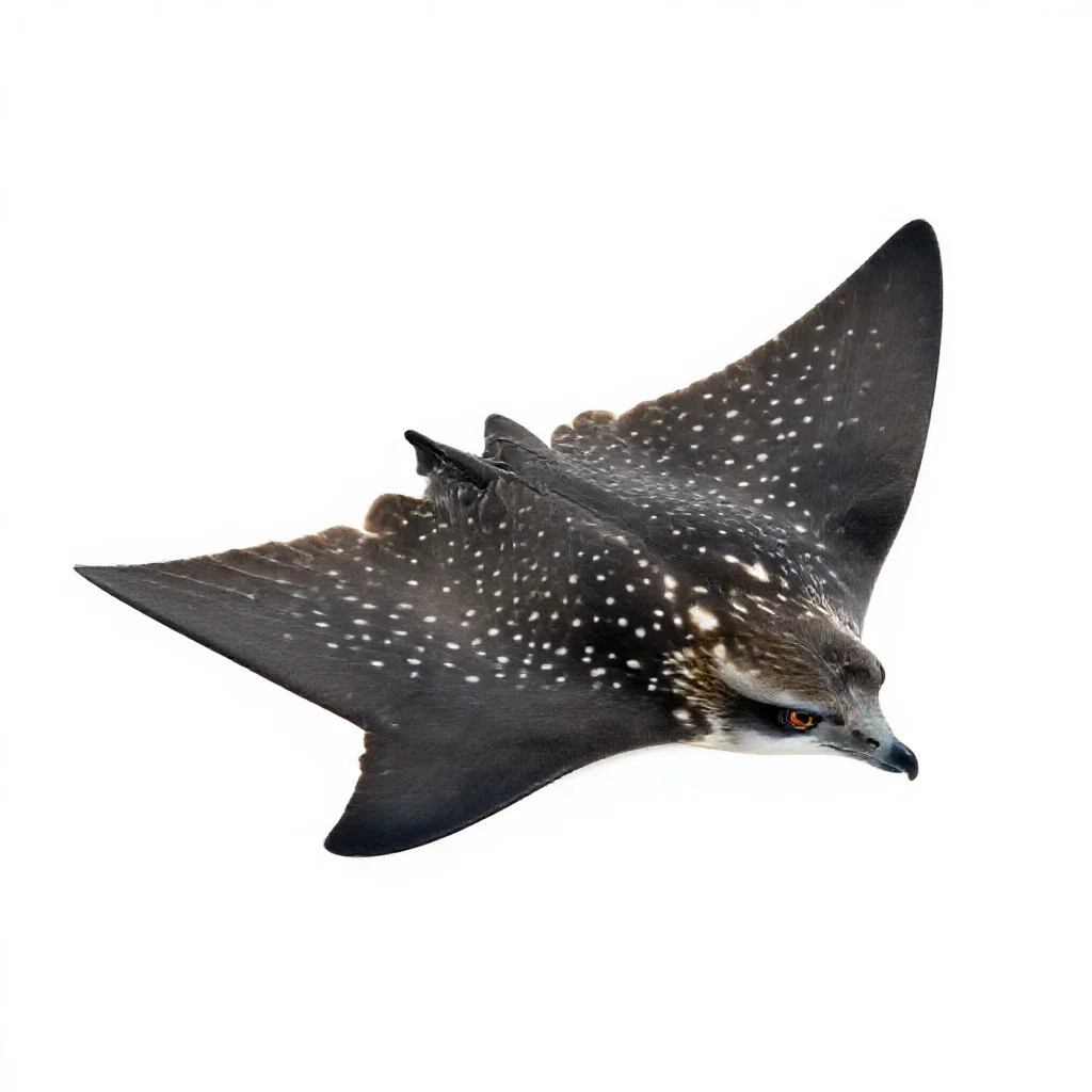 Spotted eagle ray isolated on a white background