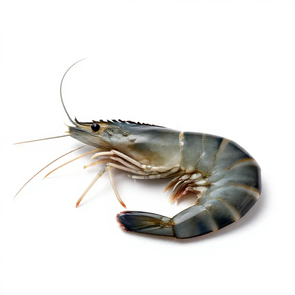 Tropical prawn isolated on a white background