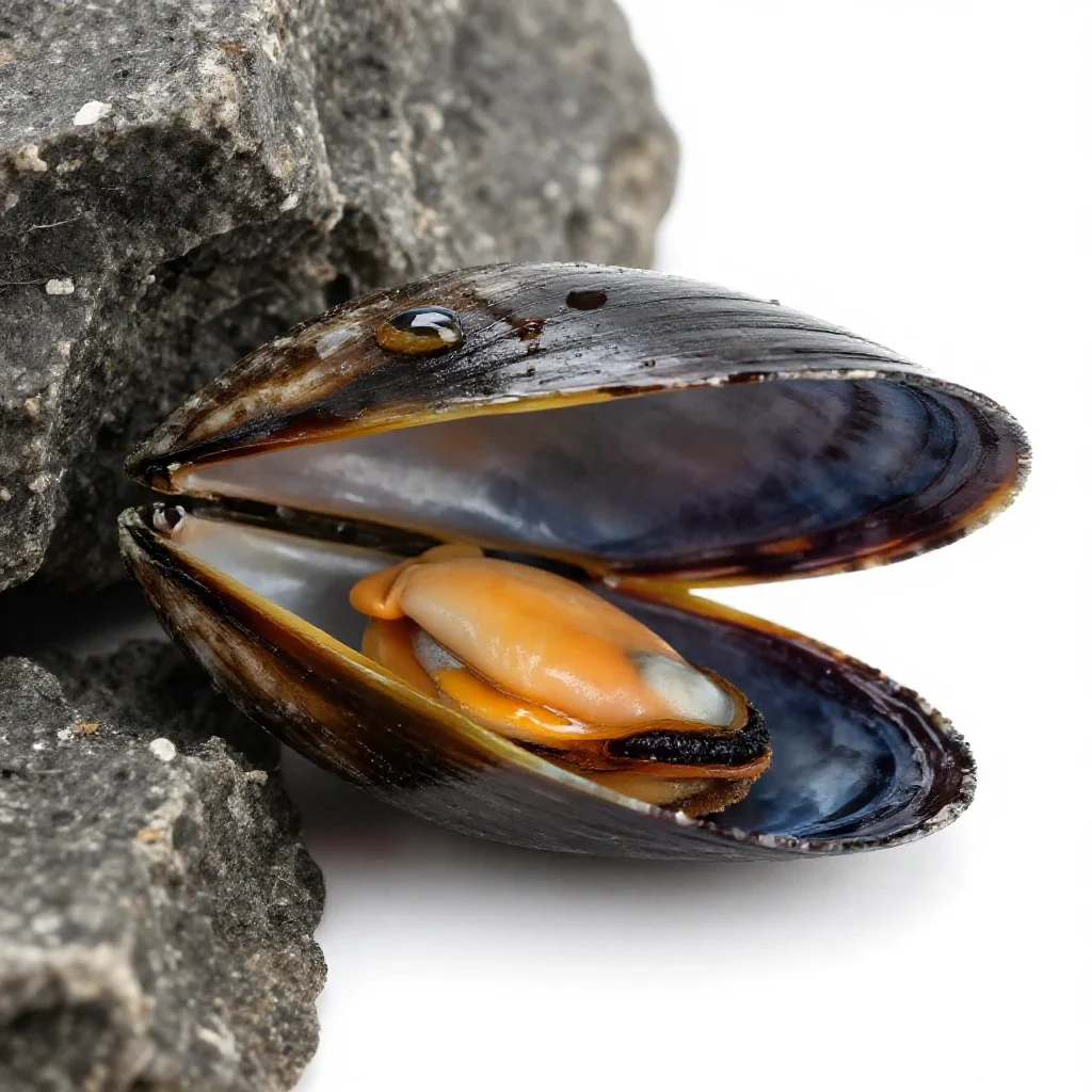 Edible mussel isolated on a white background