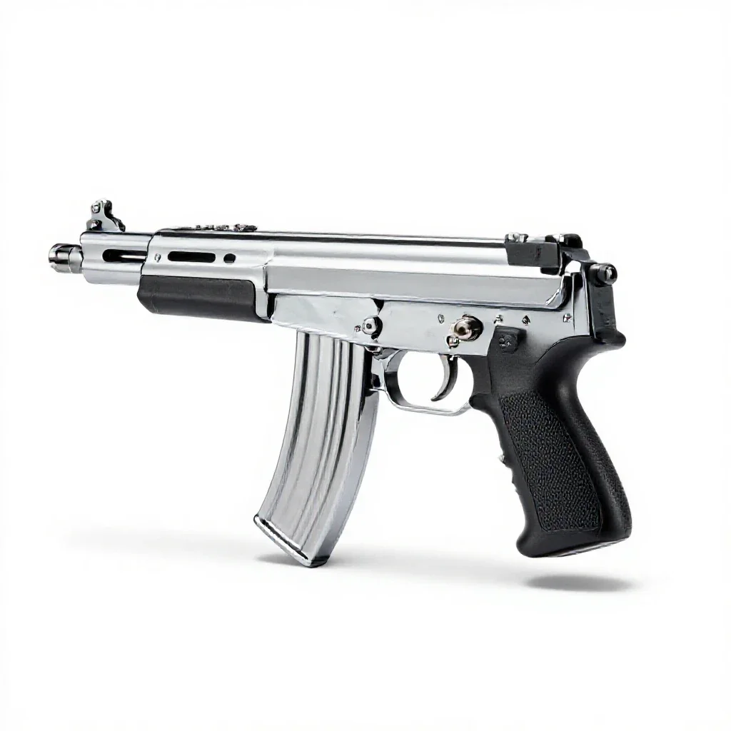 Semiautomatic firearm isolated on a white background