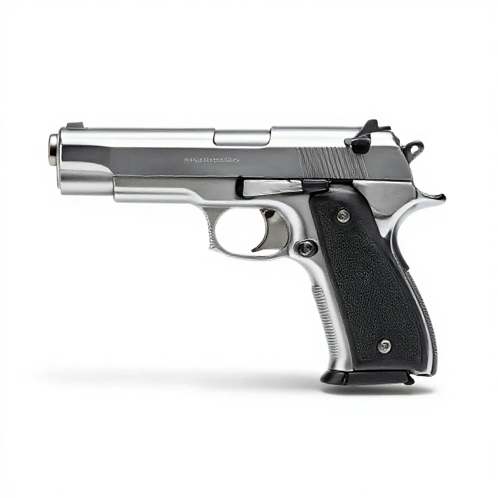 Semiautomatic pistol isolated on a white background