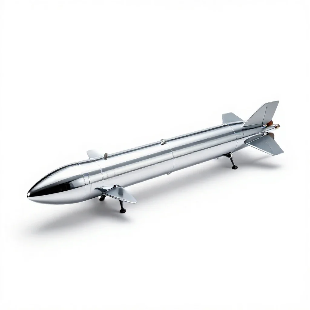 Surface-to-air missile isolated on a white background
