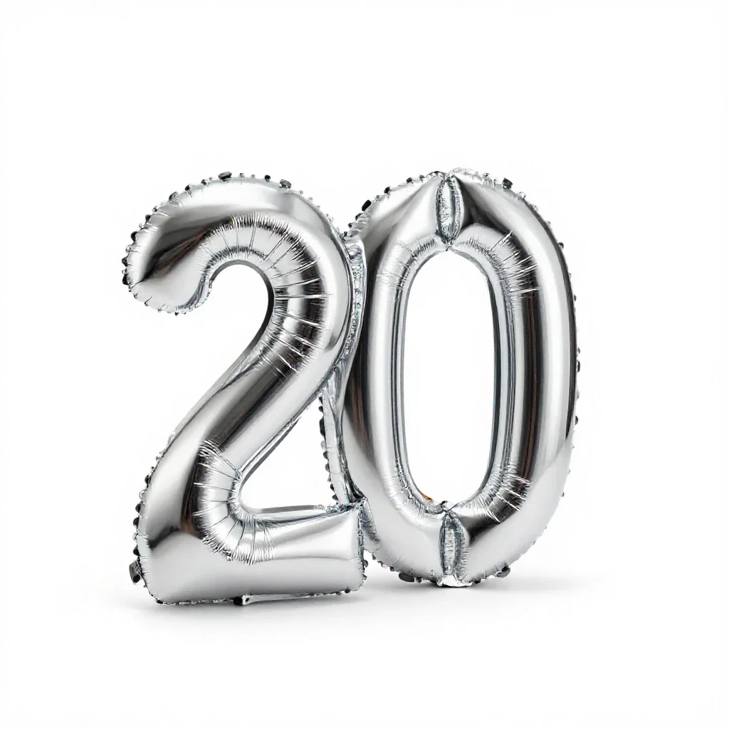 Twenty-two isolated on a white background