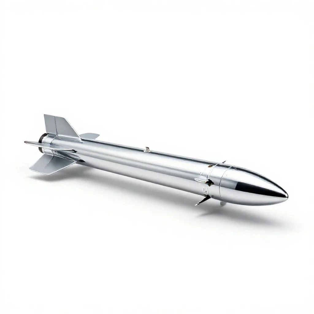 Air-to-air missile isolated on a white background