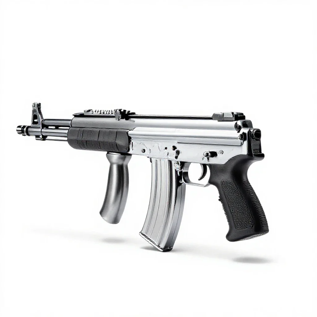Automatic firearm isolated on a white background
