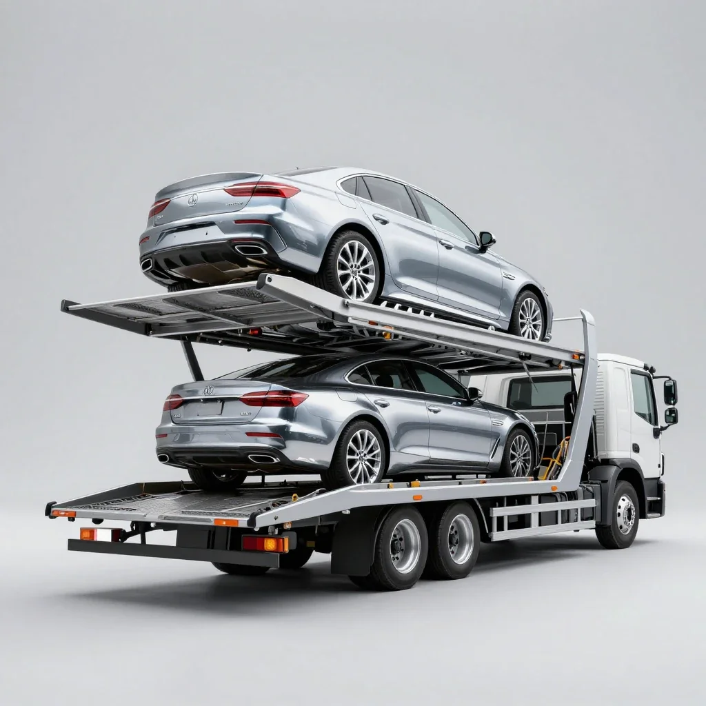 Car carrier isolated on a white background