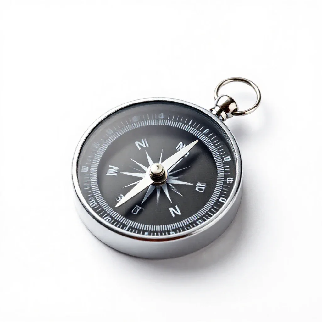 Compass card isolated on a white background