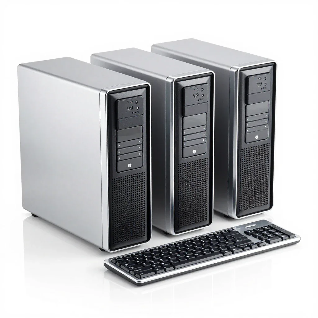 Computer system isolated on a white background