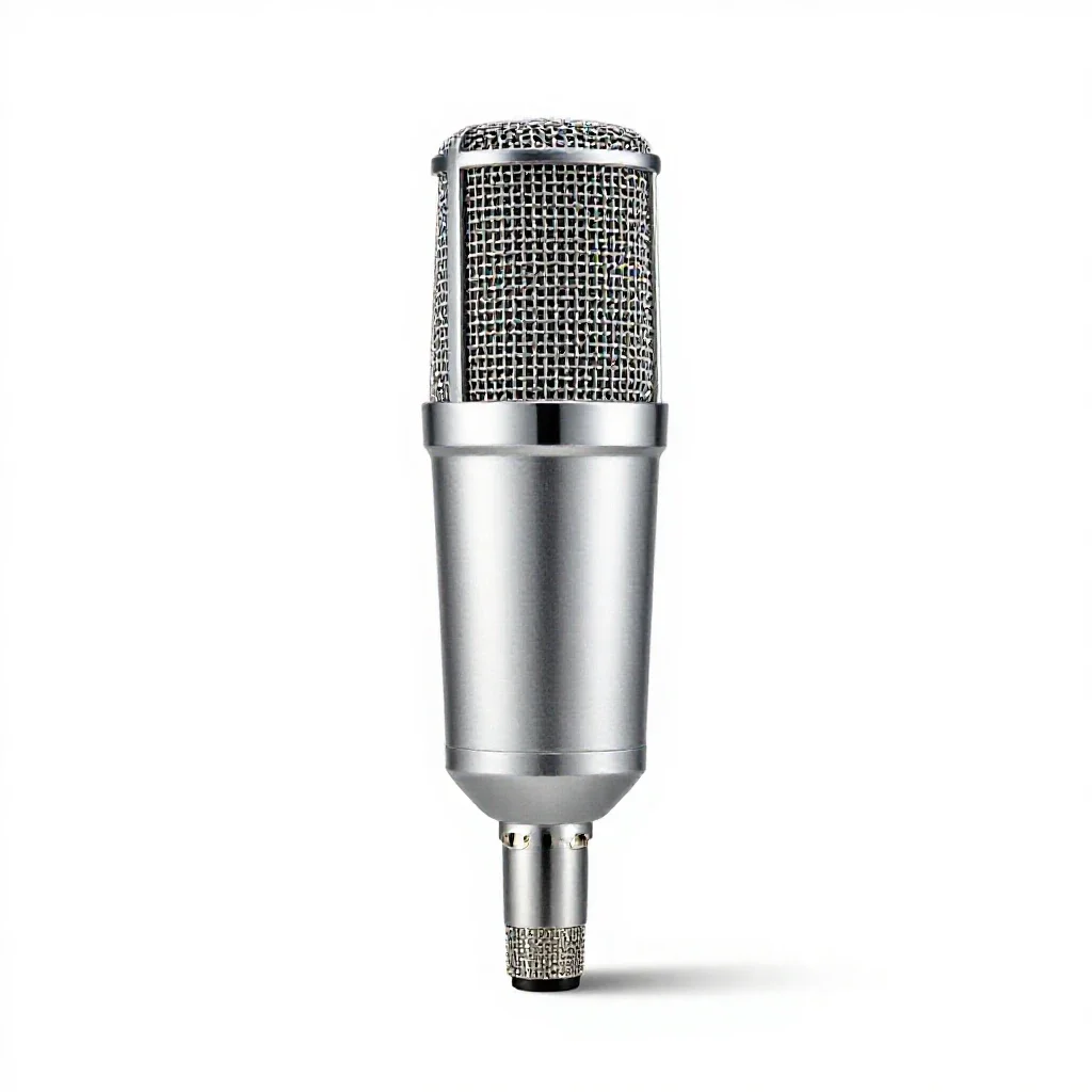 Condenser microphone isolated on a white background