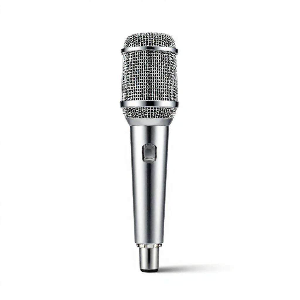 Crystal microphone isolated on a white background