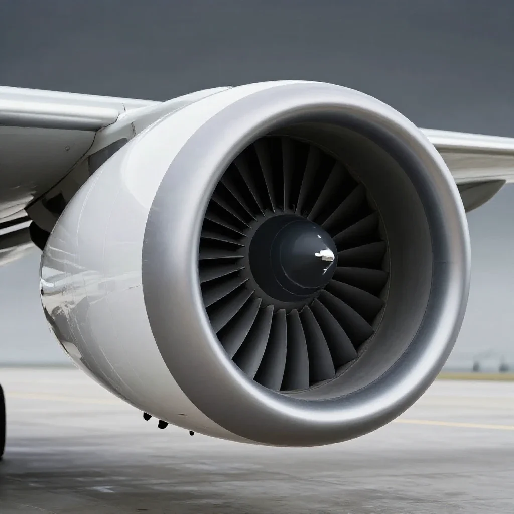 Aircraft engine isolated on a white background