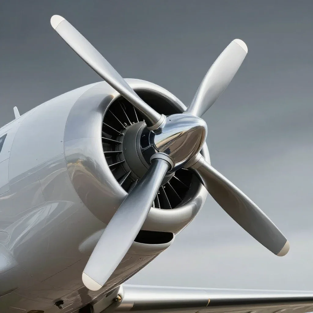 Airplane propeller isolated on a white background