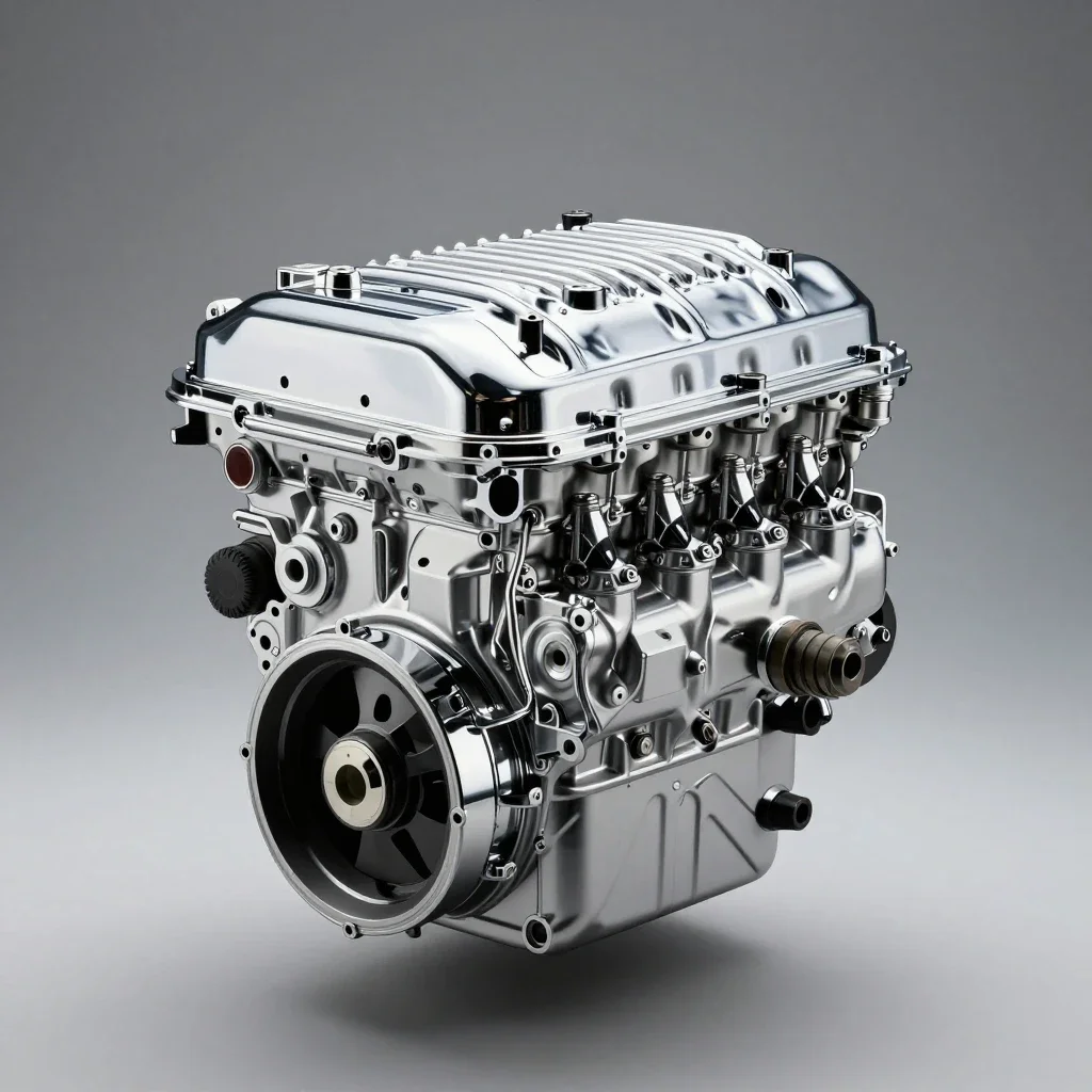 Automobile engine isolated on a white background