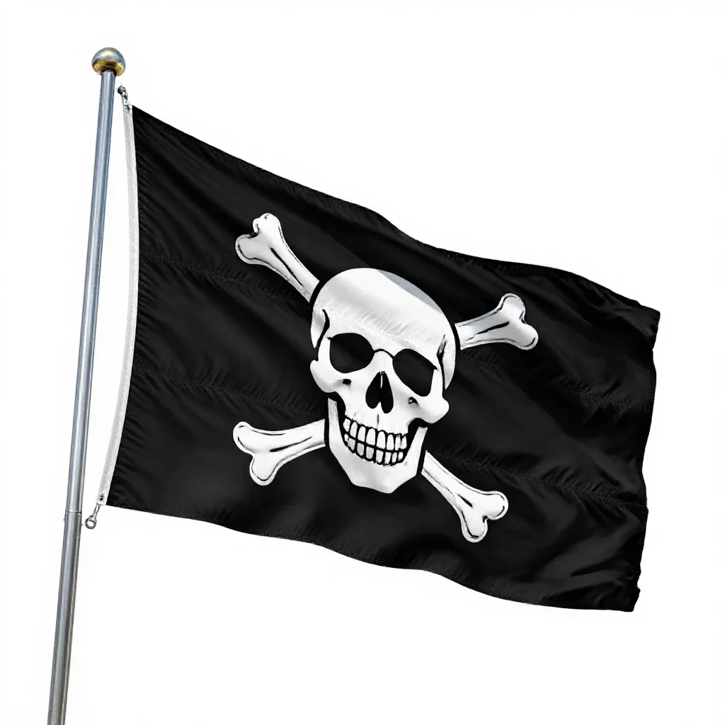 Black flag isolated on a white background