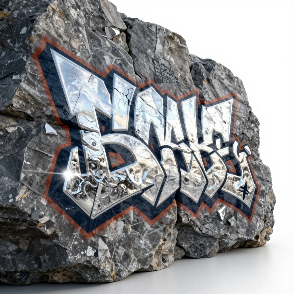 Graffito isolated on a white background