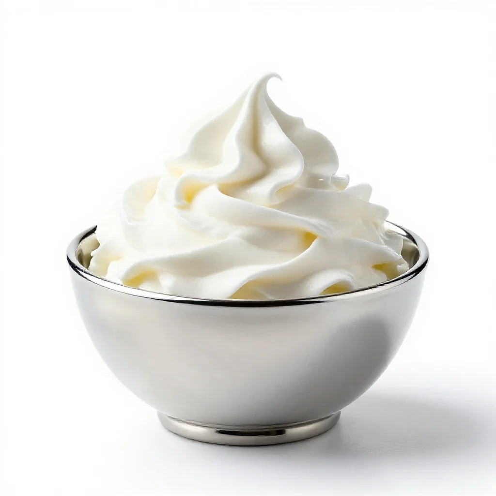 Whipped cream isolated on a white background