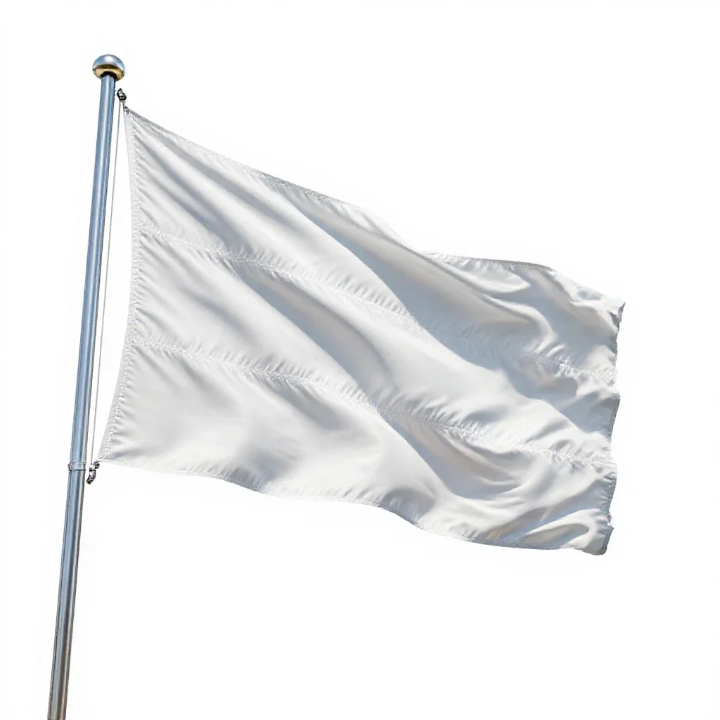 White flag isolated on a white background
