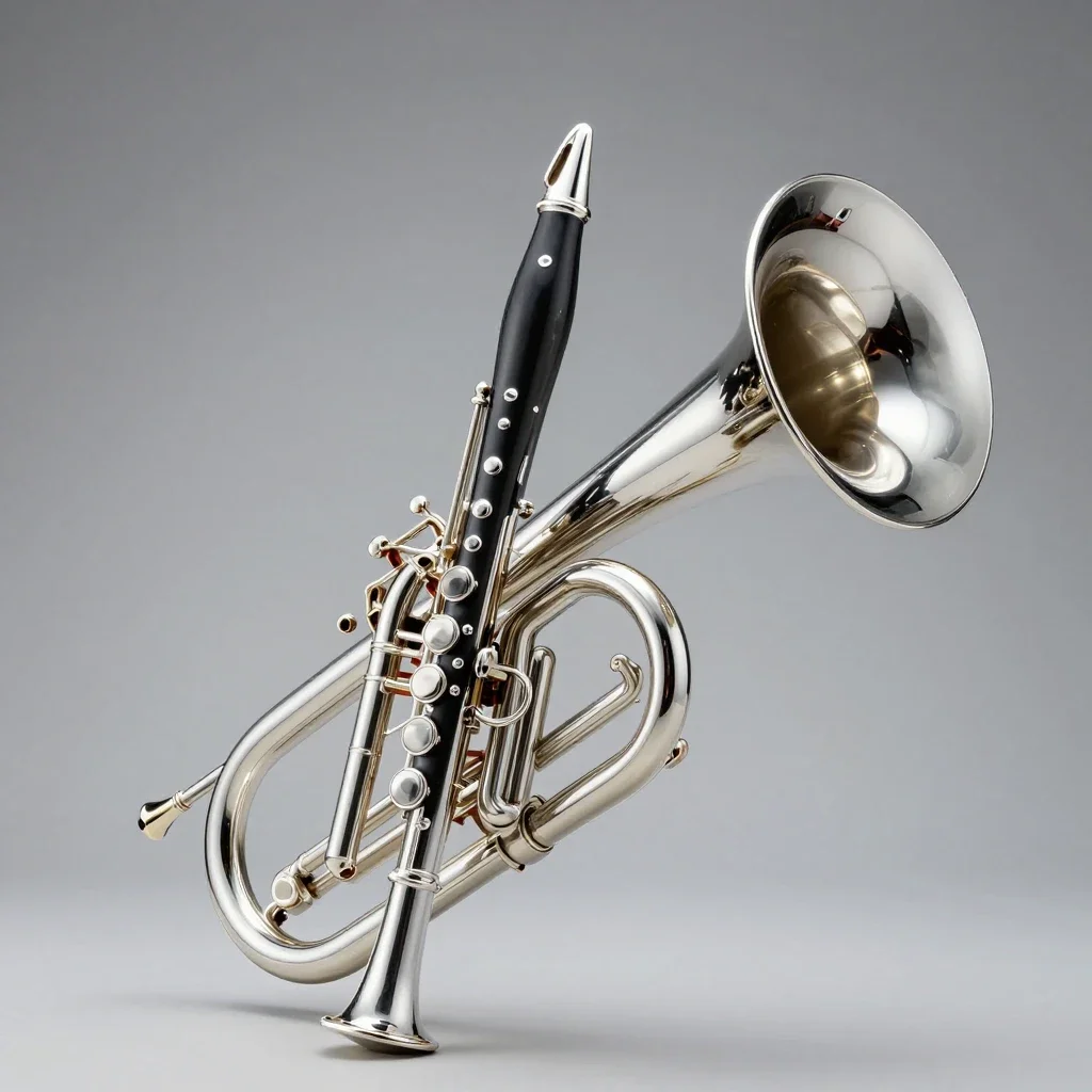 Basset horn isolated on a white background