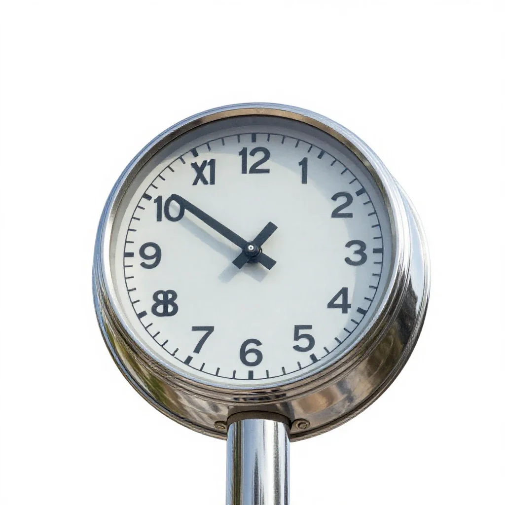 Turret clock isolated on a white background