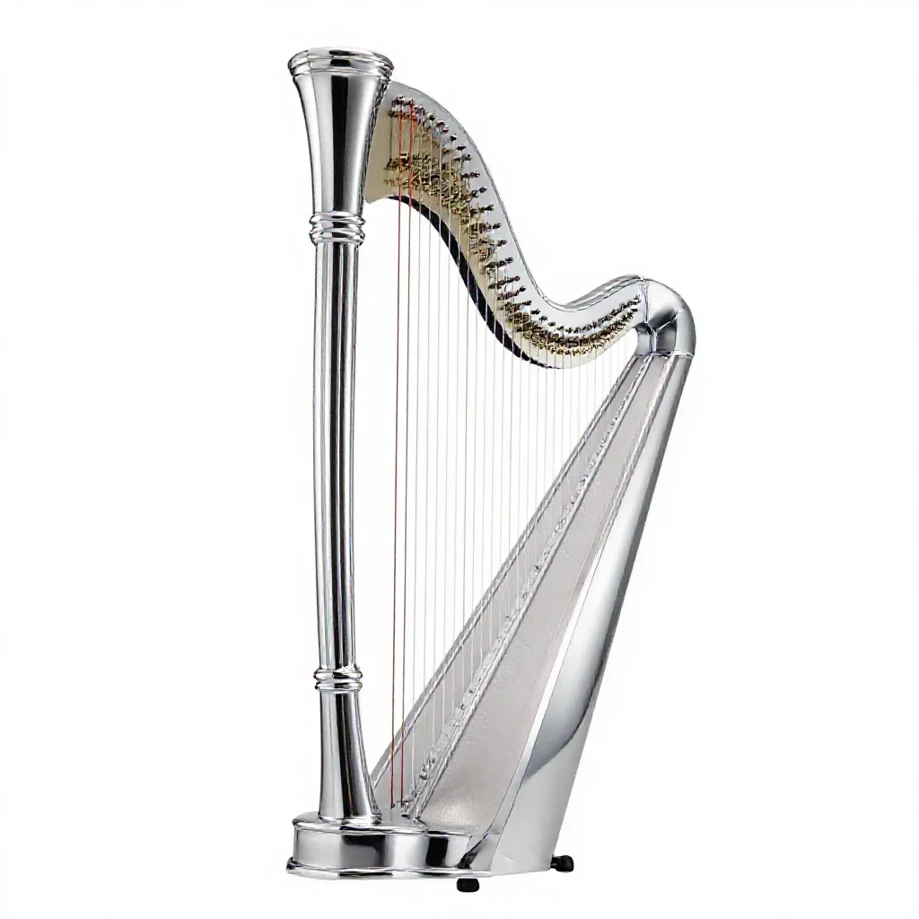 Aeolian harp isolated on a white background