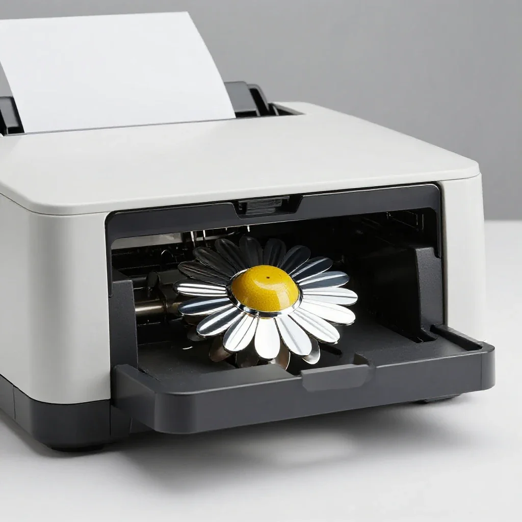 Daisywheel printer isolated on a white background