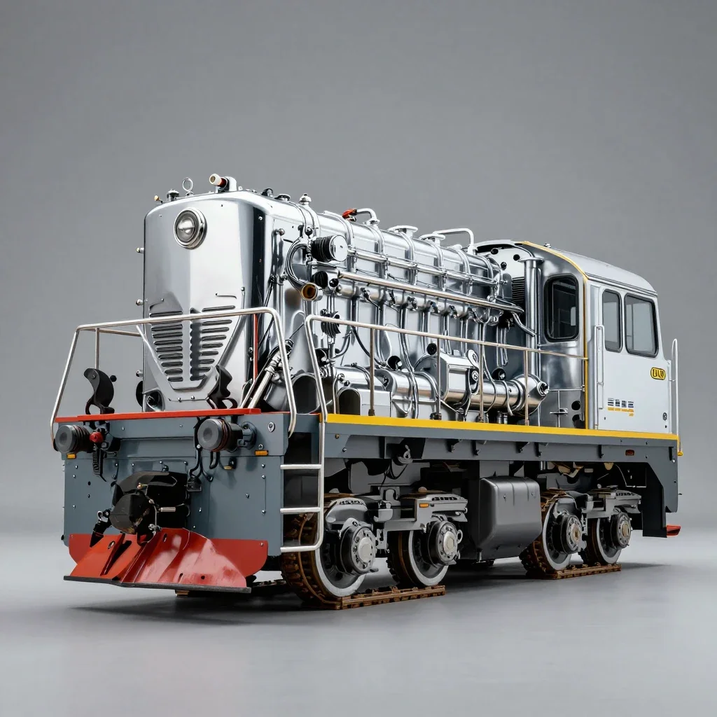 Diesel-electric locomotive isolated on a white background