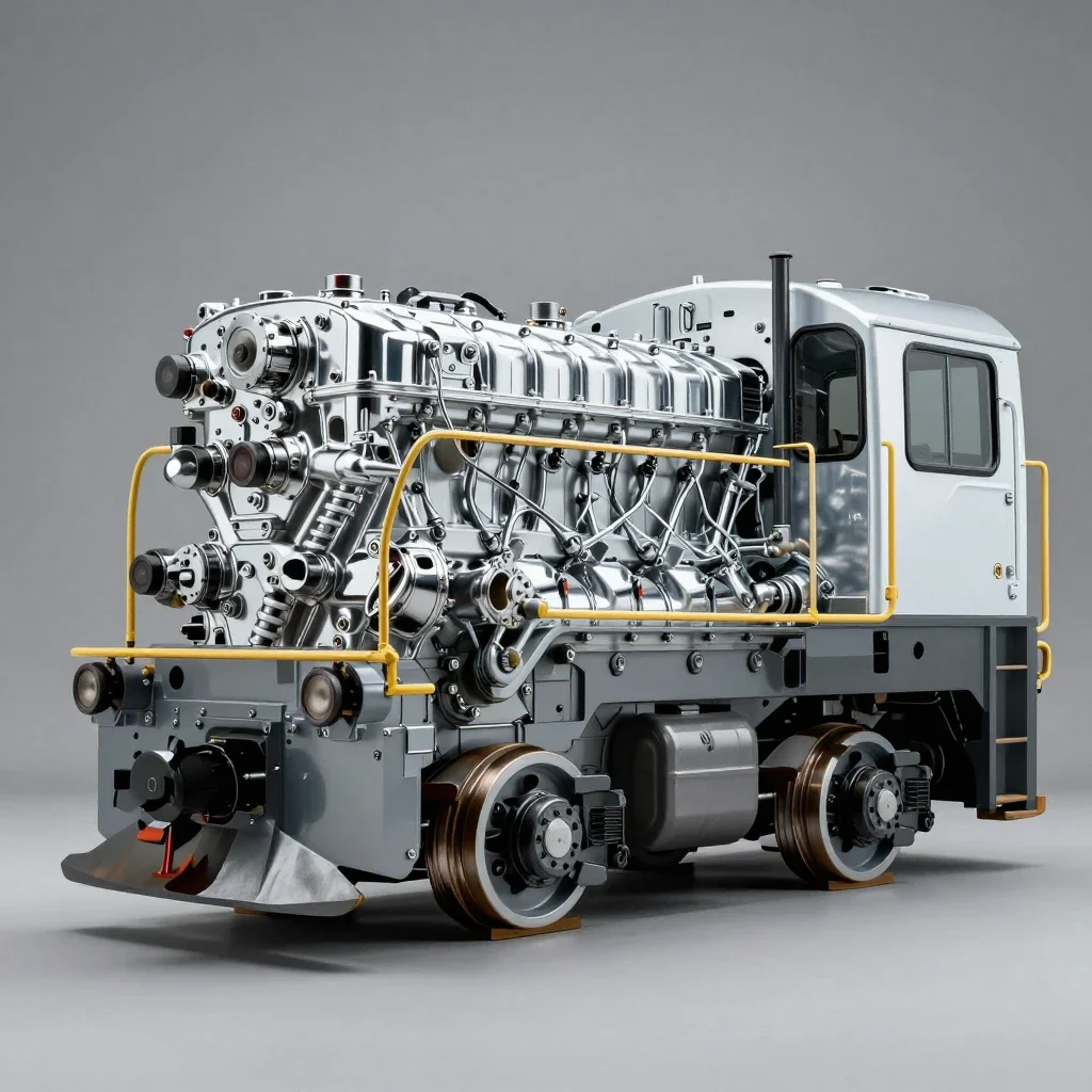 Diesel-hydraulic locomotive isolated on a white background