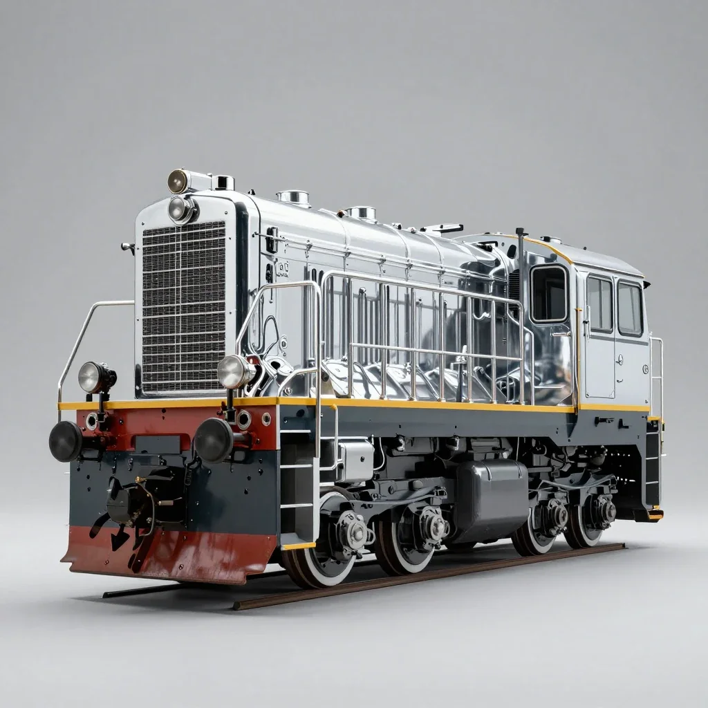 Diesel locomotive isolated on a white background