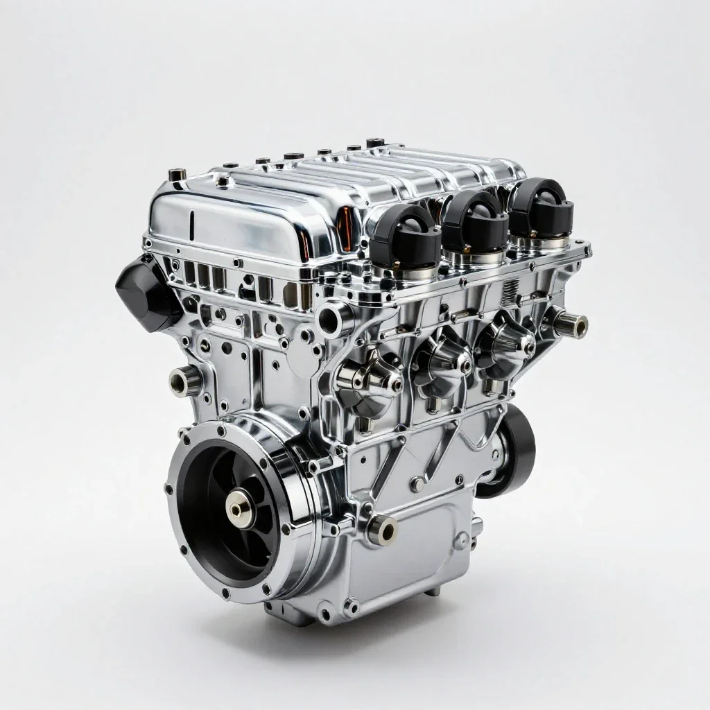 Four-stroke engine isolated on a white background