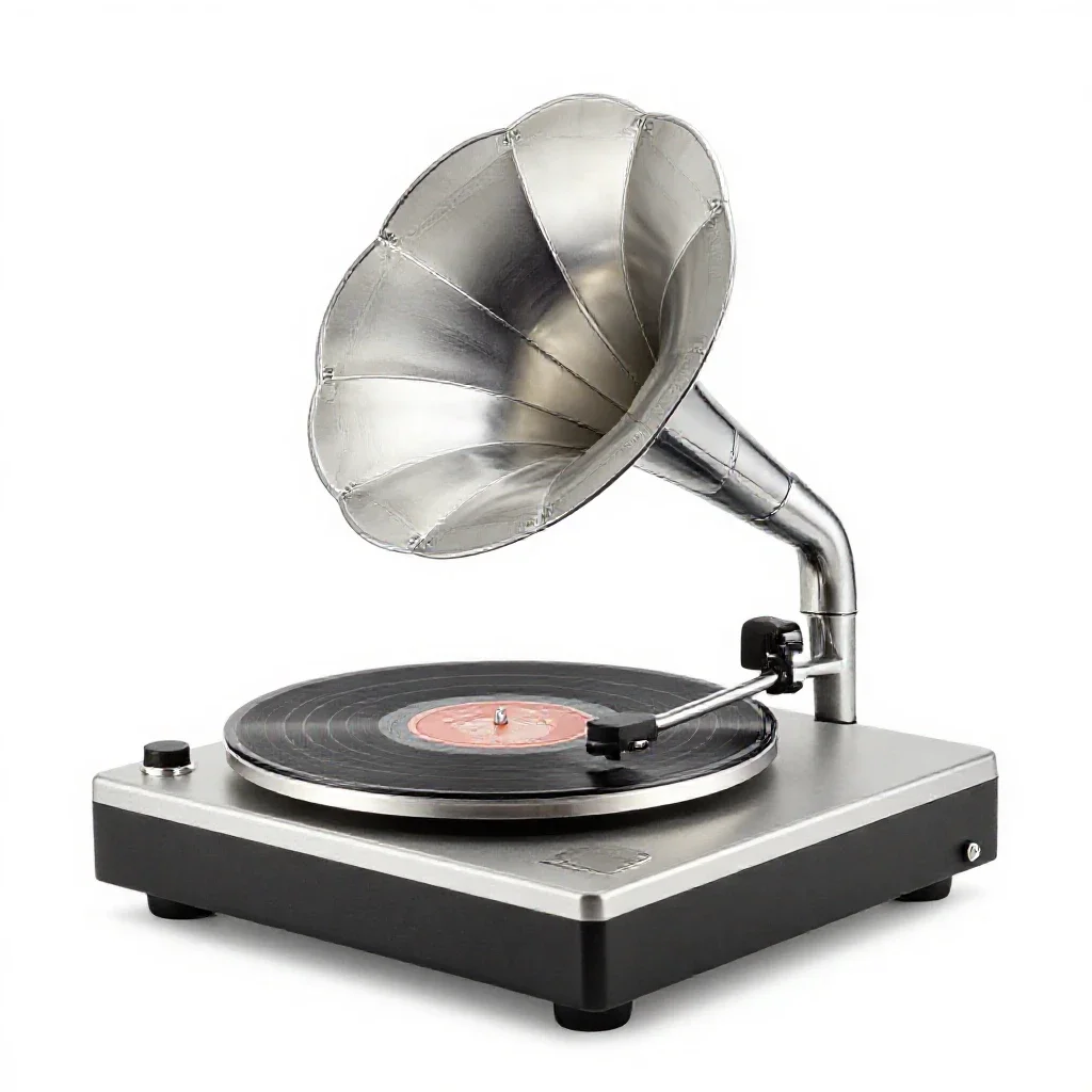Gramophone isolated on a white background