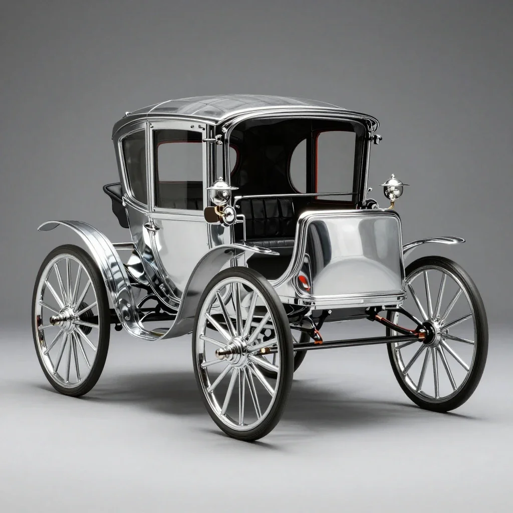 Horseless carriage isolated on a white background