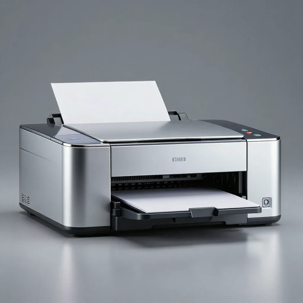 Line printer isolated on a white background