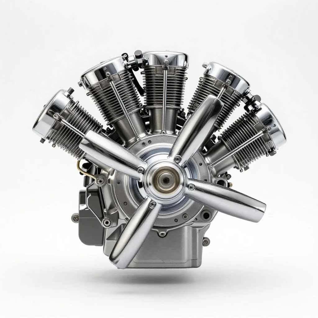 Radial engine isolated on a white background