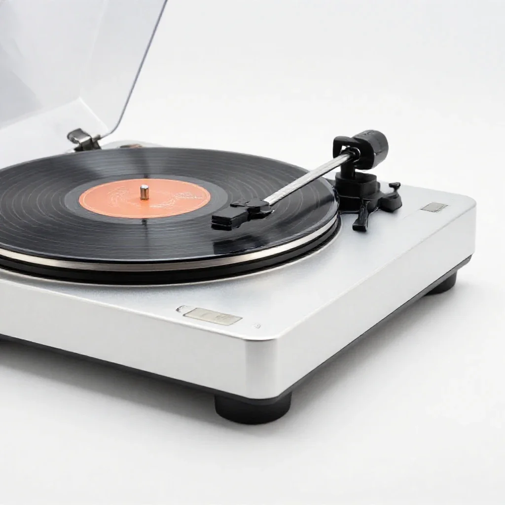 Record player isolated on a white background