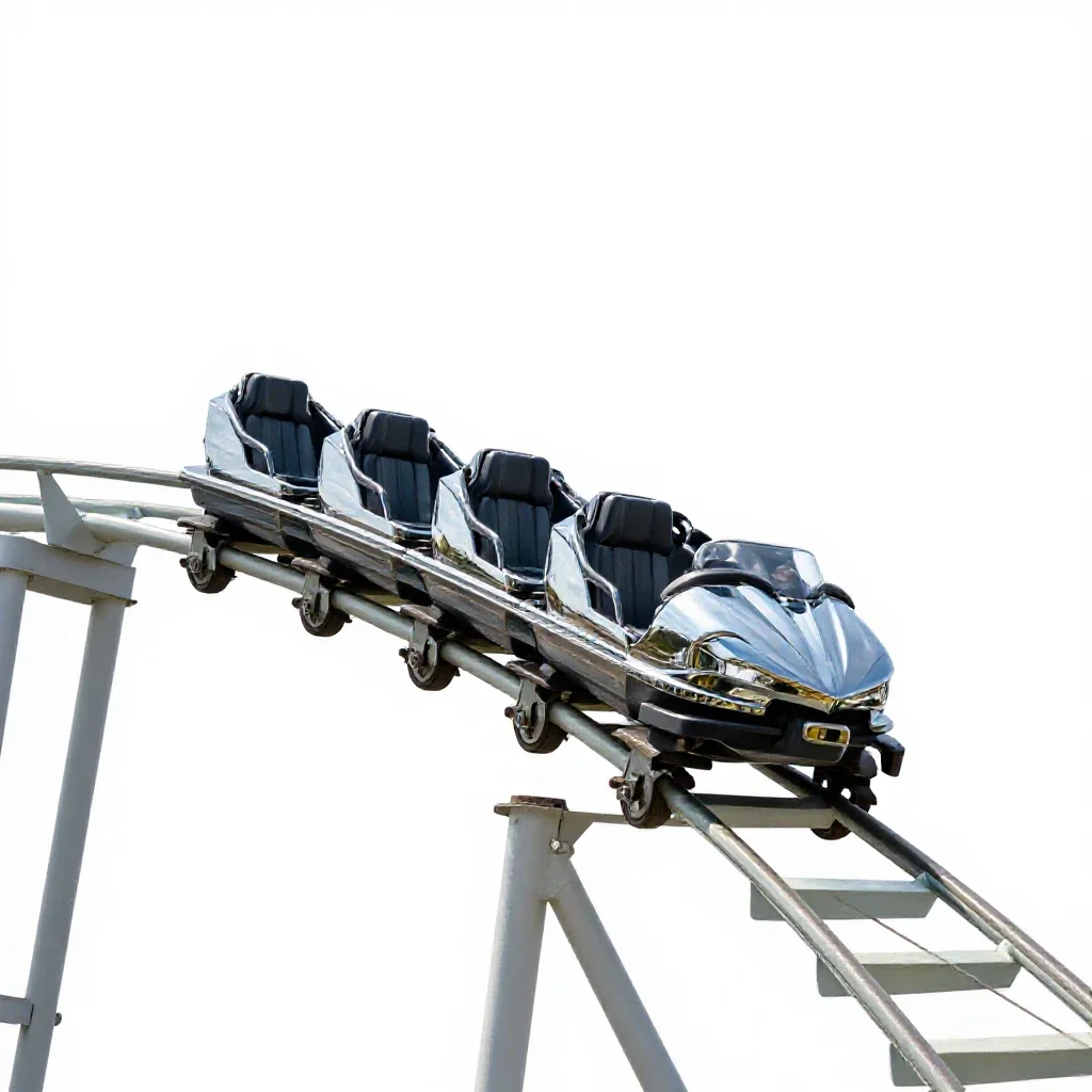 Roller coaster isolated on a white background