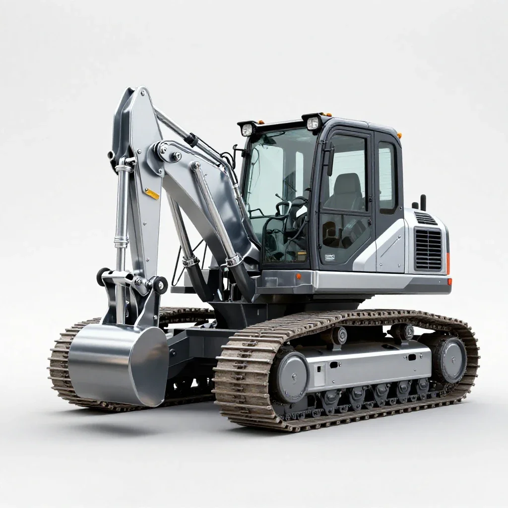 Steam shovel isolated on a white background