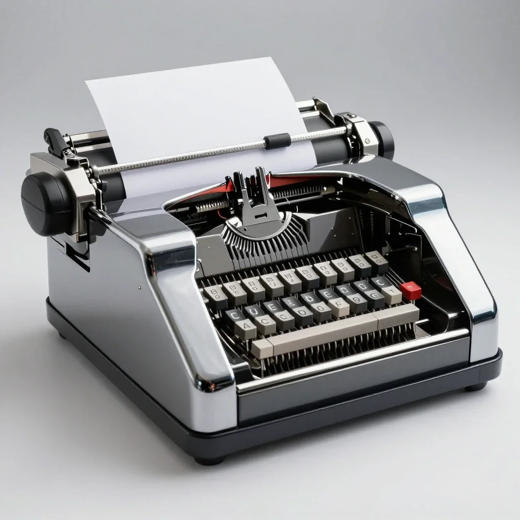 Typesetting machine isolated on a white background