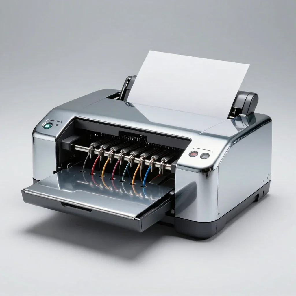Wire matrix printer isolated on a white background