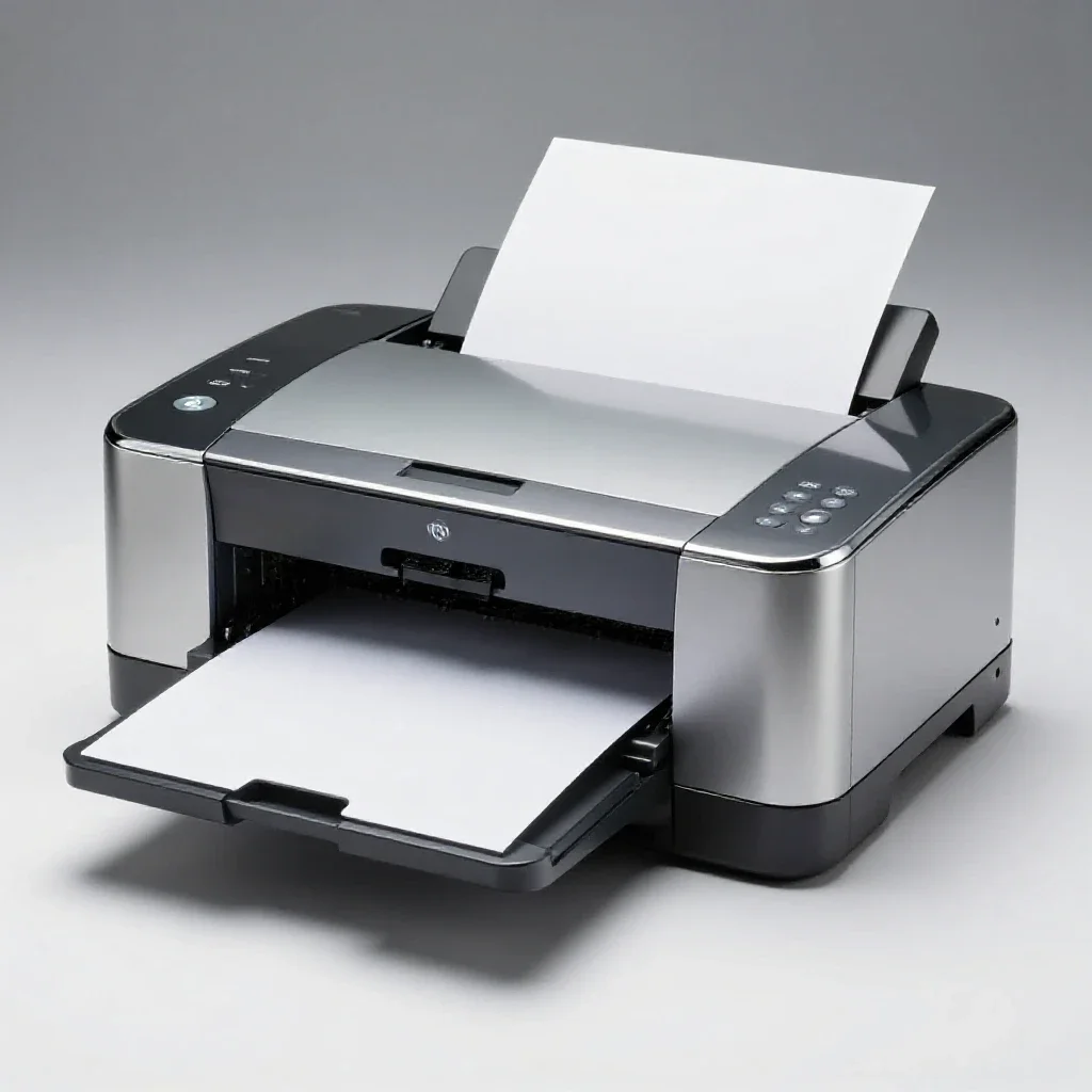 Xerographic printer isolated on a white background