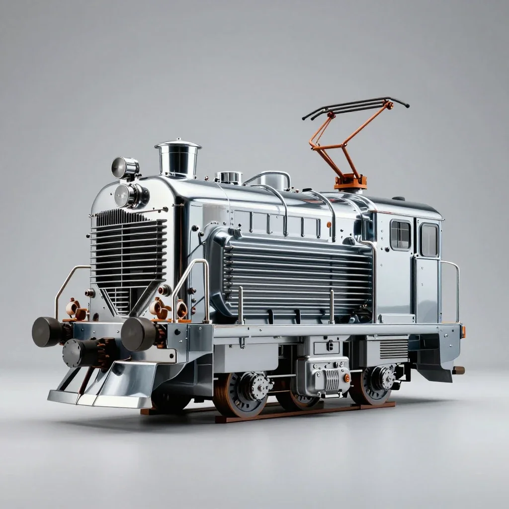 Electric locomotive isolated on a white background
