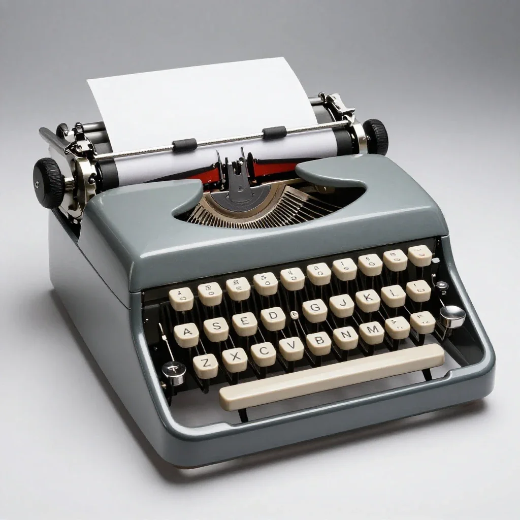 Electric typewriter isolated on a white background