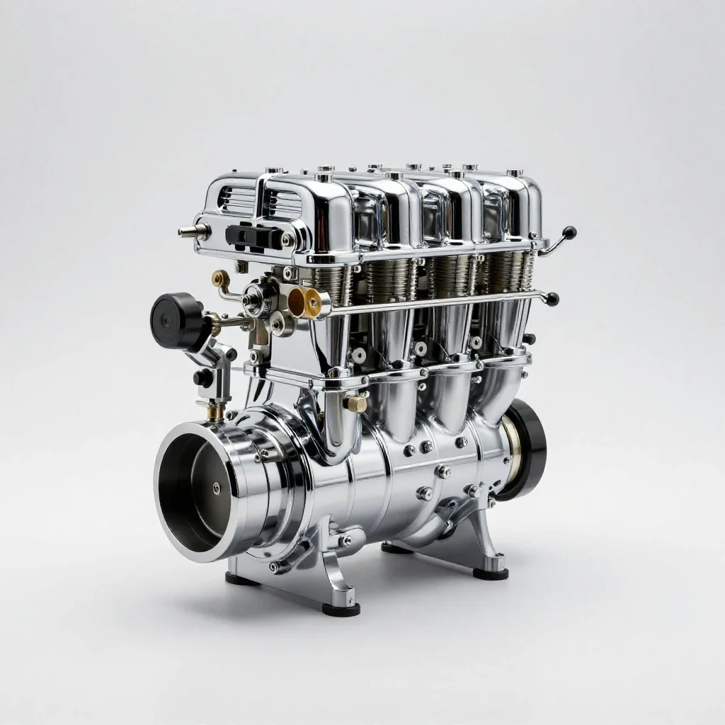 External-combustion engine isolated on a white background