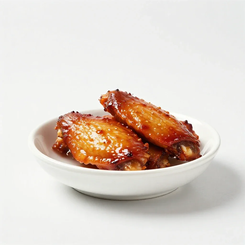 Barbecued wing isolated on a white background