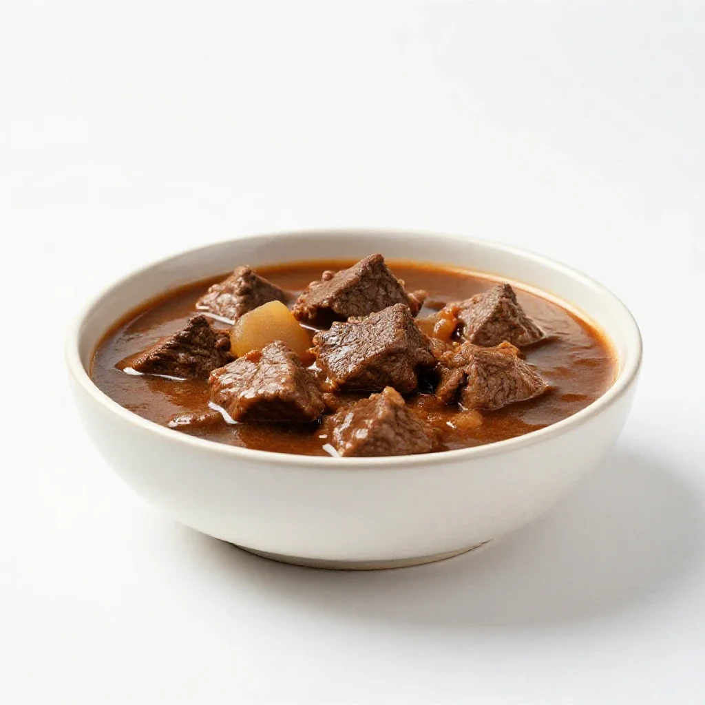 Beef goulash isolated on a white background